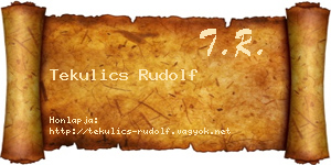 Tekulics Rudolf névjegykártya