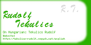 rudolf tekulics business card
